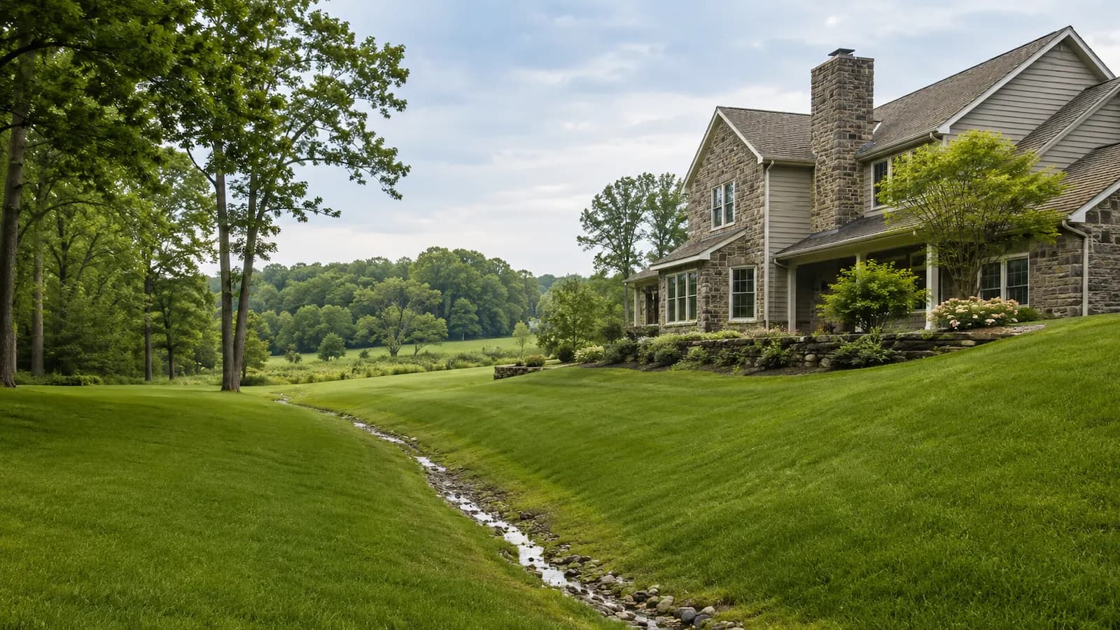 Yard drainage work in Buckingham, PA