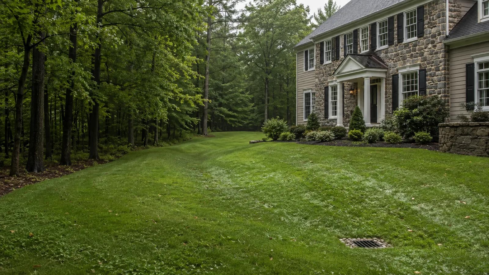 Yard drainage work in New Britain, PA
