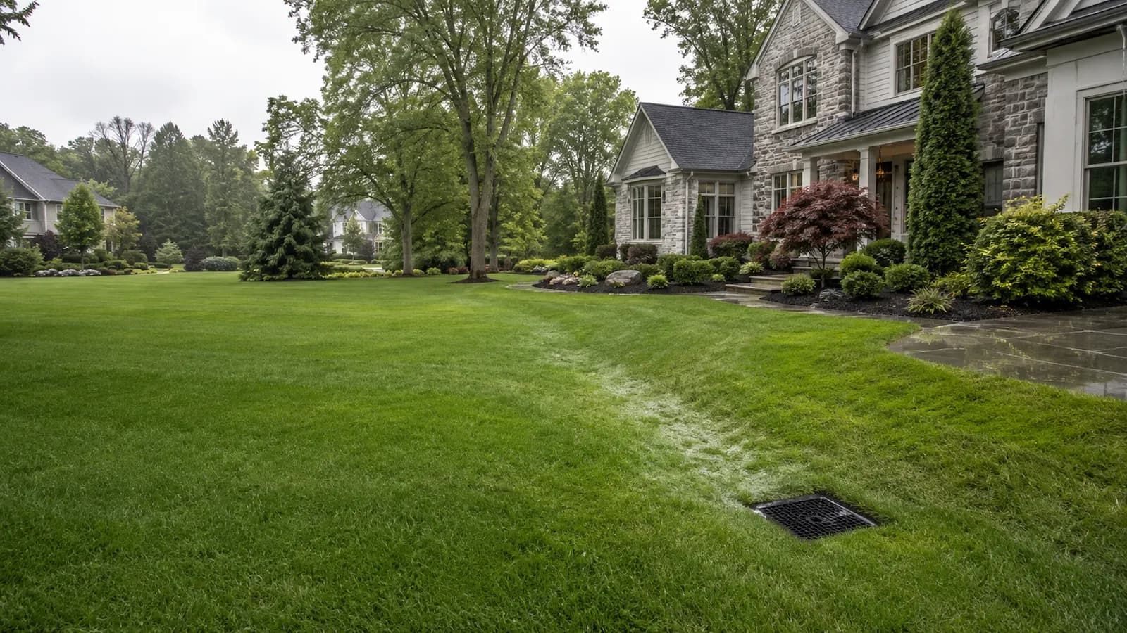 Yard drainage work in Warrington, PA